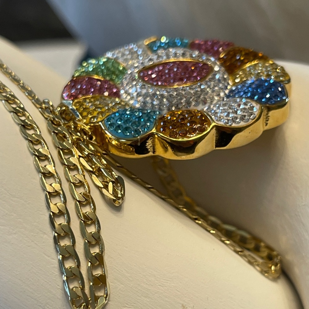 Colorful Happy Shiny Sun Chain with Pendant 14K Gold Plated - Picture 7 of 12